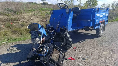 Zonguldak'ta motosiklet ve tarım aracı çarpıştı