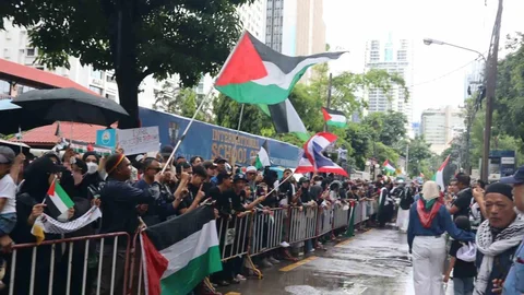 Bangkok'ta Filistin'e destek için gösteri yapıldı