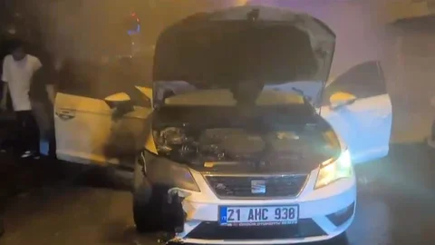 Siirt'te otomobil yangını