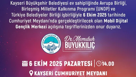 Kayseri'de Mobil Dijital Gençlik Merkezi açılışı yapılacak