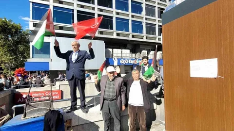 Ankara'da Filistin'e destek yürüyüşü düzenlendi