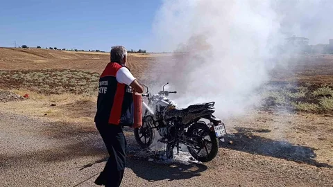 Siirt'te motosiklet yangını