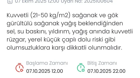 Denizli'de güçlü sağanak yağış bekleniyor
