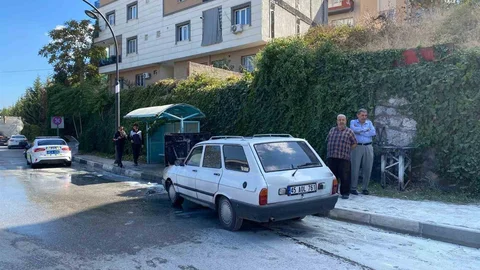 Manisa'da otomobil yangını