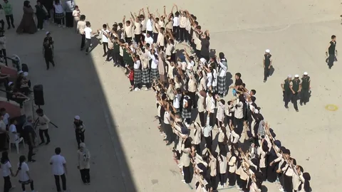 Gaziantep'te öğrenciler Gazze'ye destek için koreografi düzenledi