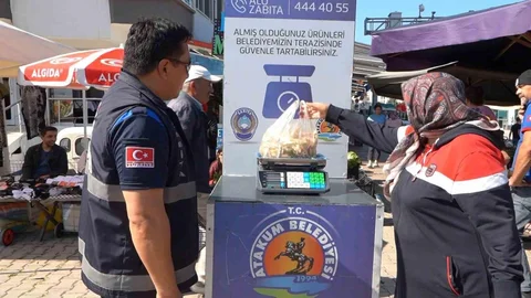 Samsun'da semt pazarlarında tartı hizmeti uygulaması hayata geçirildi