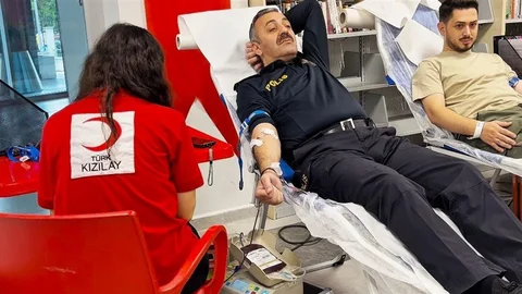 Tekirdağ Emniyet Müdürlüğü personeli kan bağışında bulundu
