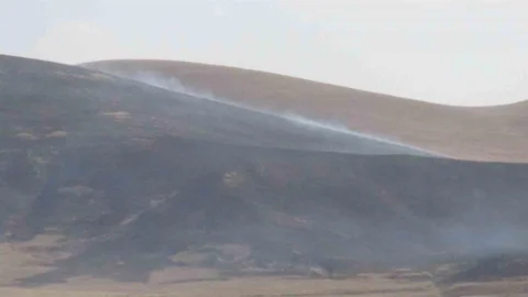 Kars'ta anız yangını meydana geldi