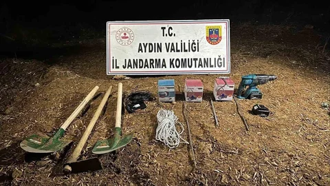 Aydın'da izinsiz kazı yapan 4 kişi suçüstü yakalandı