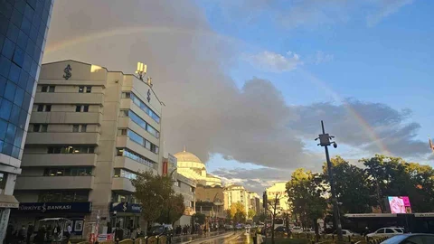 Elazığ’da Gökkuşağı Görsel Şölen Yarattı