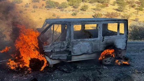 Batman'da Minibüs Yangını