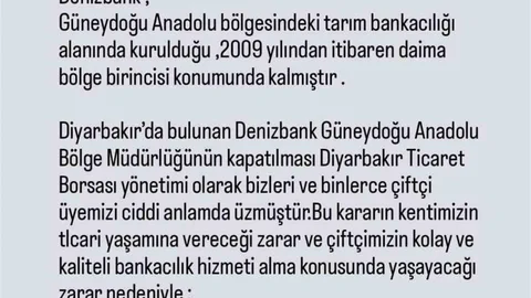 Diyarbakır'da Denizbank'ın bölge müdürlüğünün kapatılması kararıyla ilgili itiraz geldi