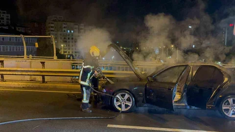 Kayseri Kocasinan'da otomobil yangını