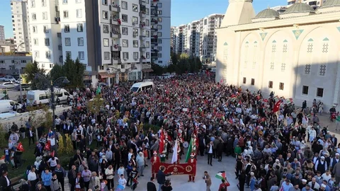 Gaziantep’te Filistin’e destek için büyük bir yürüyüş düzenlendi