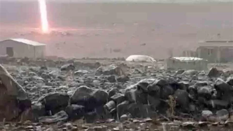 Diyarbakır'da yıldırım düşmesi anı