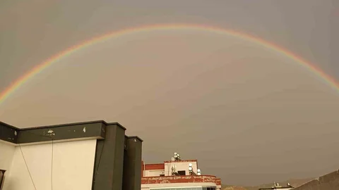 Adana'da çifte gökkuşağı görsel şöleni
