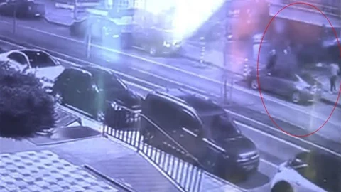 Tekirdağ'da silahlı saldırı anı kaydedildi