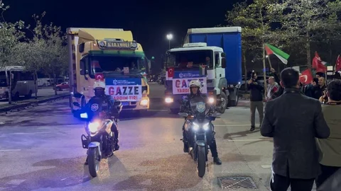 Kocaeli'den Gazze'ye yardım tırları gönderildi