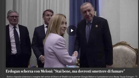 Erdoğan Meloni'ye sigara uyarısında bulundu