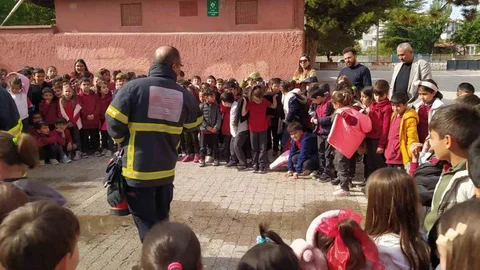 Çorum'da öğrencilere yangın eğitimi
