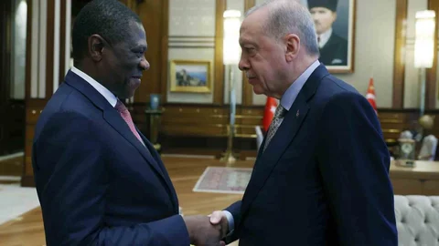 Cumhurbaşkanı Erdoğan, Güney Afrika Cumhuriyeti Cumhurbaşkanı Yardımcısı Paul Mashatile'yi kabul etti.