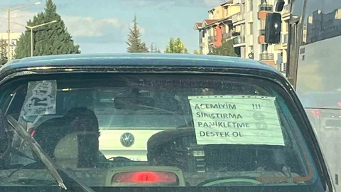Kadın sürücünün notu dikkat çekti