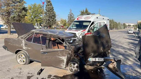 Karaman'da takla atan Tofaş otomobilin sürücüsü yaralandı