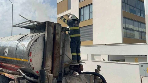 Eskişehir'de zift tankerindeki yangın kontrol altına alındı