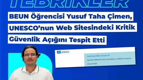 Zonguldak'ta BEUN öğrencisi UNESCO'nun güvenlik açığını tespit etti