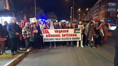 Kırklareli'nde Gazze'ye destek yürüyüşü yapıldı