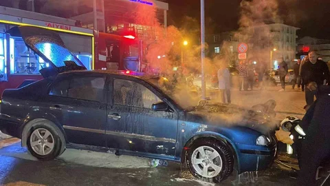 Karaman'da otomobil yangını