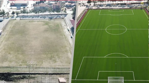 Denizli'de Çal Futbol Sahası yenilendi