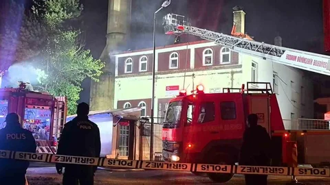 Erzurum'da Camide Yangın