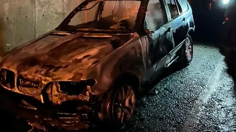 Sinop'ta Yabancı Plakalı Araç Yandı