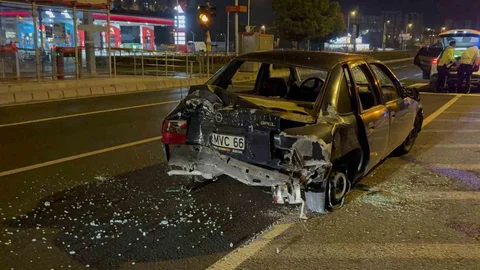 Kocasinan'da alkollü sürücü kaza yaptı