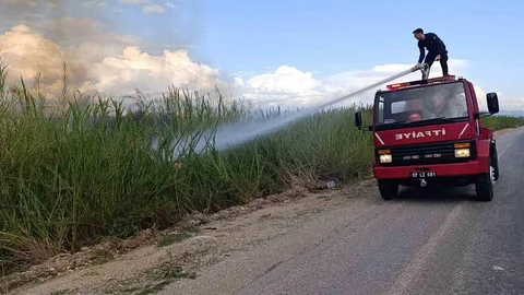 Manavgat'ta çöp yangını