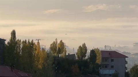 Hakkari'de Yüksekova'da yoğun sis etkili oldu