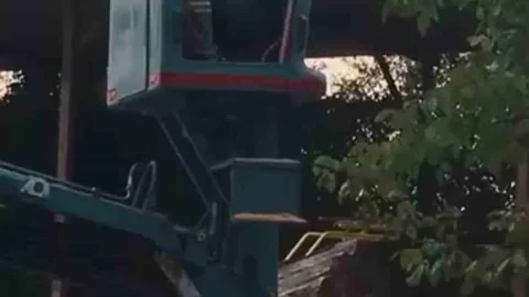 Bursa'da vinç üstünde arı saldırısına uğrayan işçi panikledi