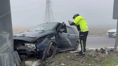 Edirne'de sis nedeniyle kaza