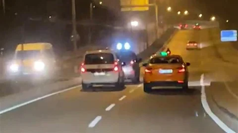 Arnavutköy'de tehlikeli trafik anları