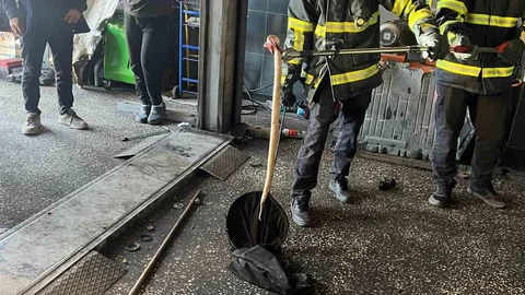 Batman'da motor kısmına giren yılan itfaiye ekipleri tarafından çıkarıldı