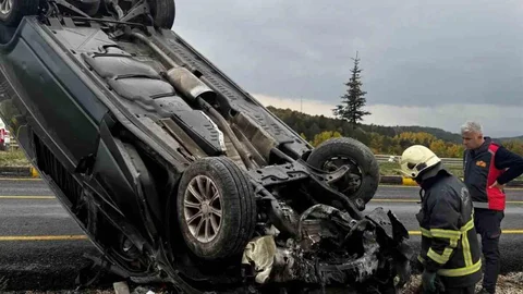 Kastamonu'da hafif ticari aracın takla atması sonucu sürücü yaralandı