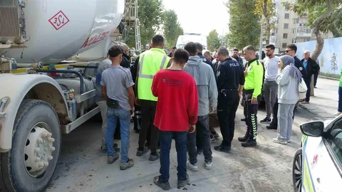Malatya'da beton mikserinin çarptığı kadın hastaneye kaldırıldı