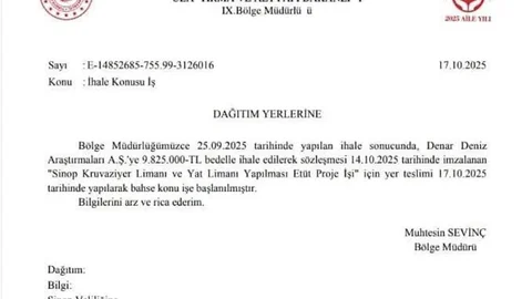 Sinop'ta önemli bir turizm yatırımı için ihale süreci sona erdi