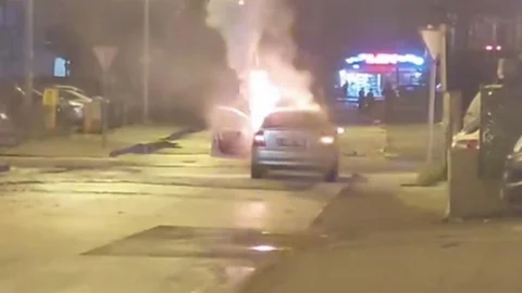 Düzce'de otomobil yangını