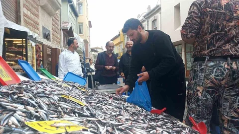 Edirne'de hamsinin kilosu 50 liraya düştü