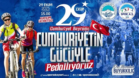 Kayseri'de 29 Ekim Bisiklet Turu