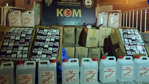 Fethiye'de bin 980 litre sahte şarap bulundu