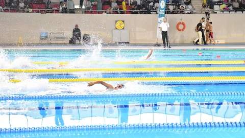 Malatya'da Gazze İçin Yüzme Yarışması Düzenlendi