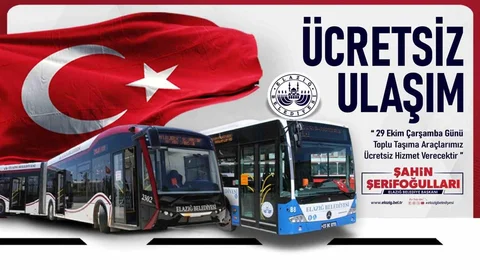 Elazığ'da Ücretsiz Ulaşım Duyurusu